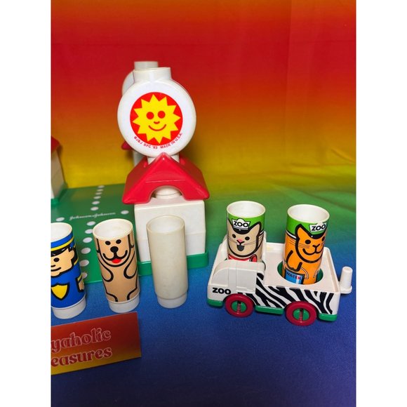 Vintage 1983 Peg Pals Village Building Block Street Playset Johnson & Johnson - Picture 5 of 6